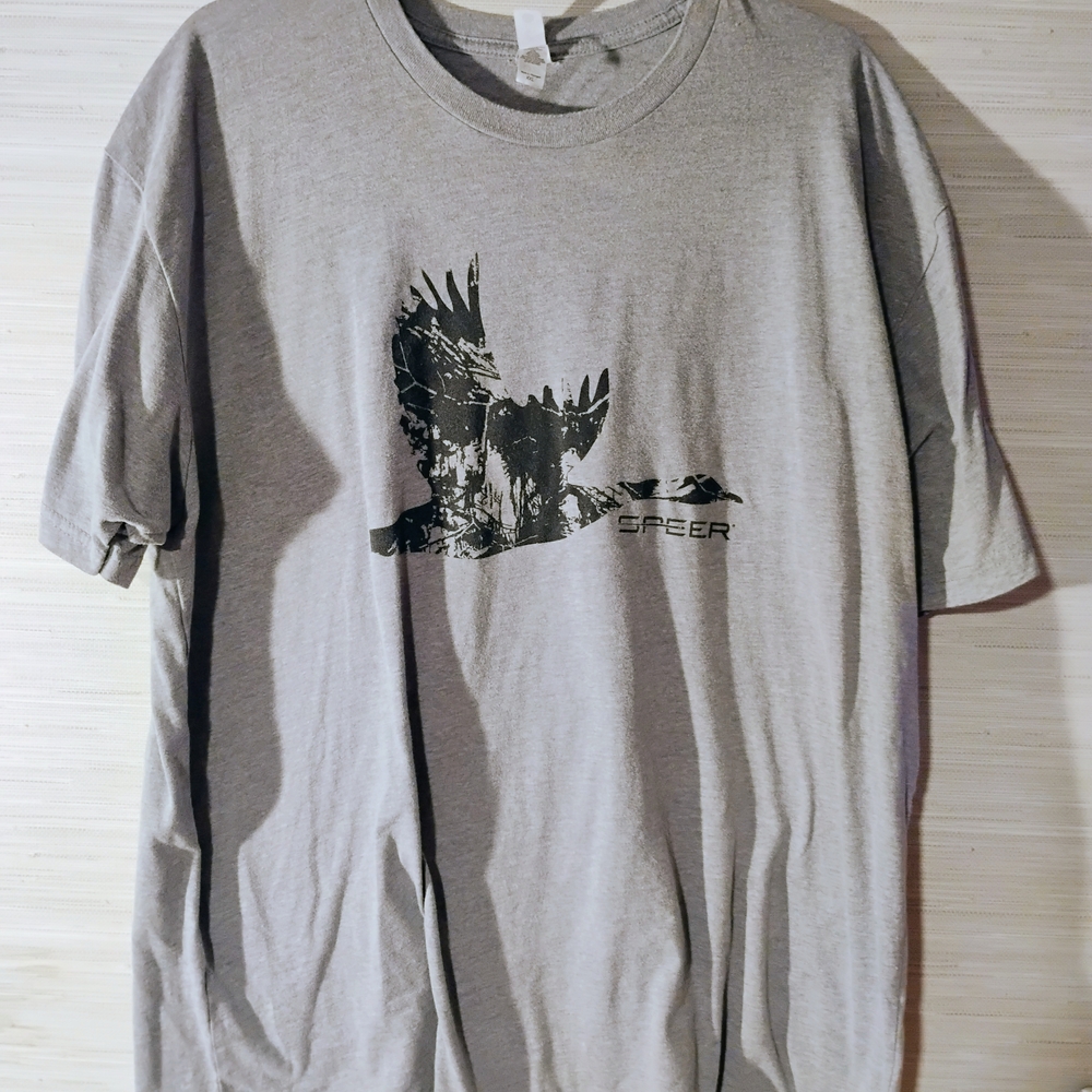 Next Level Apparel Speer Gray Short Sleeve Tee with Graphic Design of Goose 2XL